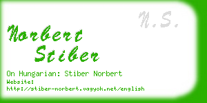 norbert stiber business card